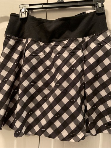 New Nike Dri-FIT Club Printed Black/White Tennis Skort Women’s Size M - Picture 3 of 5