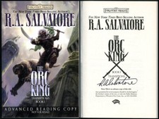 R.A. Salvatore SIGNED AUTOGRAPHED The Orc King ARC Uncorrected Proof Ed Drizzt 