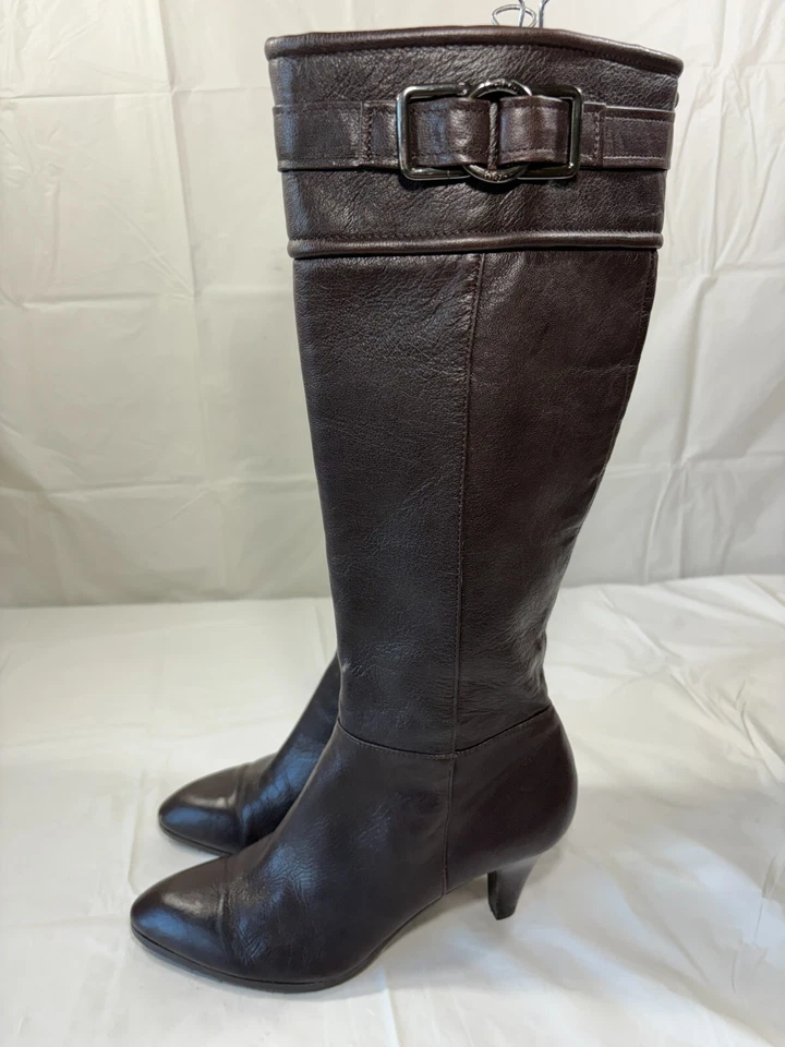 Calvin Klein Belize Tall Brown Leather Riding Boots size 8 M - Image 4 of 4