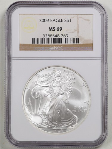 2009 1oz Silber American Eagle MS69 NGC 3288548-269