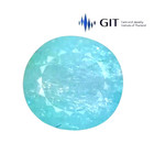 GIT certified 3.44cts Blue green natural paraiba tourmaline oval cut loose