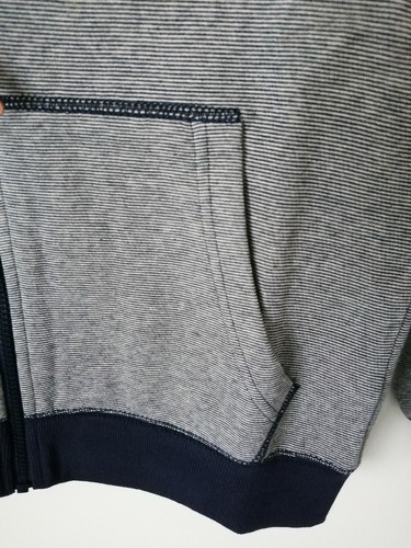 H&M Boy's Blue Stripe hooded Jacket Size 10-12year Old - Picture 9 of 11