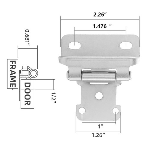 2pcs/set Self Closing Cabinet Door Cupboard Hinges Semi Overlay Cabinet Hinges - Picture 6 of 31