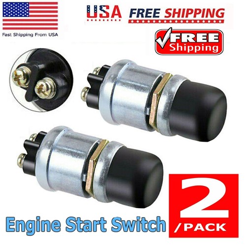 2PCS 12 Volt DC Waterproof Start Momentary PushButton Starter Switch