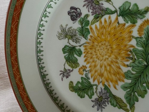 Haviland Limoges 6 Assiettes à Dessert/ Porcelaine/ Céladon Modèle Chrysanthème - Imagen 6 de 15