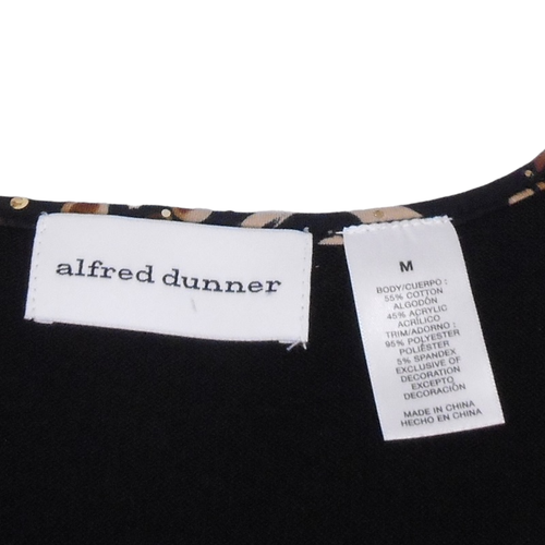 Alfred Dunner Pullover Sweater Womens M Black Cotton Blend Embellished Artsy - Picture 10 of 11