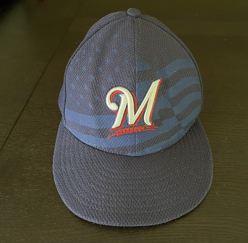 Milwaukee Brewers American U.S. Flag New Era 59Fifty Fitted Hat Cap Size 7