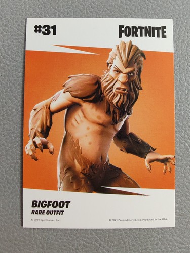 Bigfoot #31 Rare Outfit | NM/M | 2021 Fortnite Series 3 Panini - Picture 2 of 2