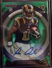 2013 TOPPS STRATA GREEN TAVON AUSTIN RC/AUTO! 11/50! 1/1! JERSEY NUMBER!