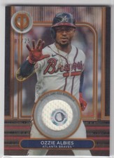 2024 Topps Tribute Ozzie Albies 1/25 Orange Stamp Of Approval Game Used {ZA}