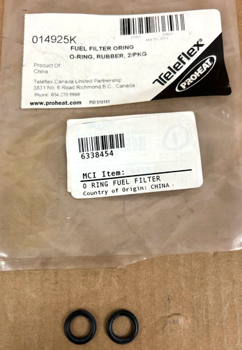 Teleflex Proheat Rubber Fuel FIlter O-Ring (Pack Of 2) P/N 014925K - Picture 1 of 7