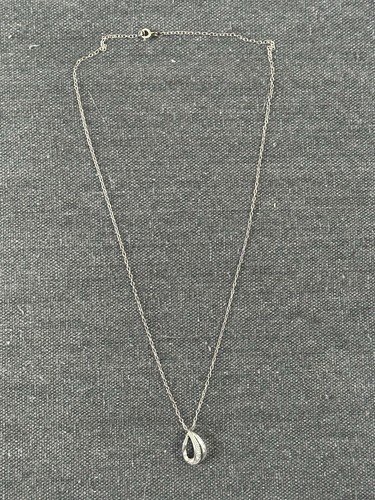 La Lune Silver Diamond Necklace 18 Inch Chain Pendant - Picture 5 of 9