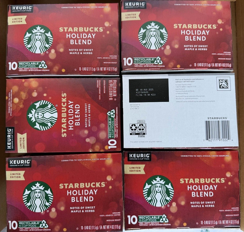 Starbucks Holiday Blend Medium Roast Coffee K-Cup Pods 60 Count old stock - Picture 1 of 3