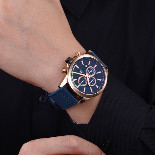 MiniFocus Mens Quartz Watch Fashion Chronograph Calendar Waterproof 2024 - Imagen 12 de 29