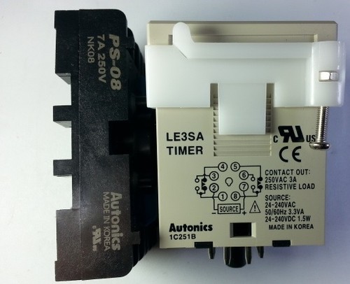 LE3SA Autonics Zeitschaltuhr mit Steckdosensockel PS-08 8Pin - Bild 3 von 4