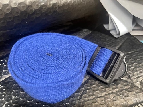 USED Premium Quality Cinch-Buckle Yoga Strap Blue 10 feet(D9) - Picture 2 of 3