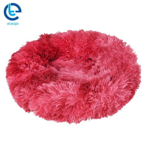 Plush Pet Bed Calming Donut Dog Cat Bed Fluffy Soft Warm Calming Cushion Bed Mat - Picture 3 of 13