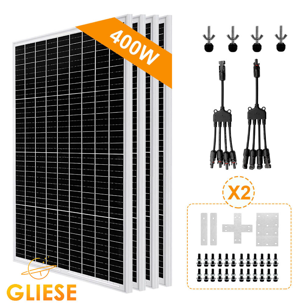 100W 200W 400W SolarPanel 12V Monokristallin Solarmodul WohnmobilHausBalkonRV