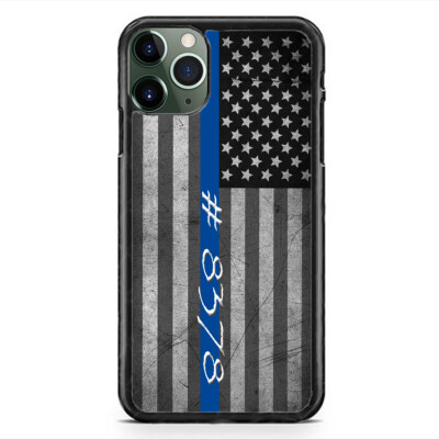 Custom Police Blue line Flag Case For iPhone 17 16 15 14 13 12 Pro Max Plus