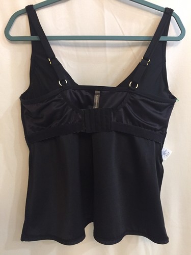 SCHÖNES SCHWARZES LANDS END DAMEN TANKINI OBERTEIL NUR MIT BÜGEL BH UNTERSTÜTZUNG 16W  - Bild 8 von 11