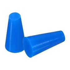Silicone Rubber Tapered Plug 5mm to 9mm Solid Blue 15 Pieces