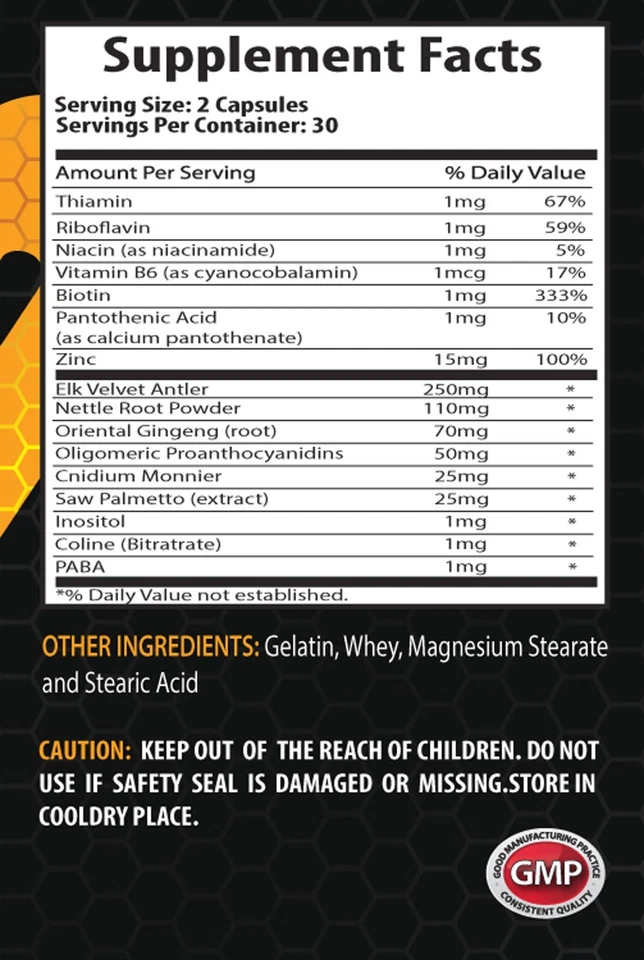 deer antler supplement ELK VELVET ANTLER 550mg -healthy bones joint pain relief - Image 2 of 4