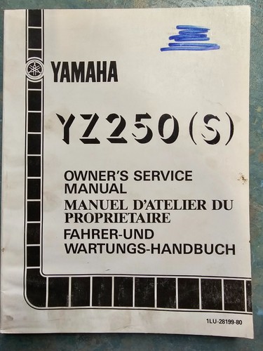 Yamaha 1986 YZ250S Owners Service Manual FREE POST