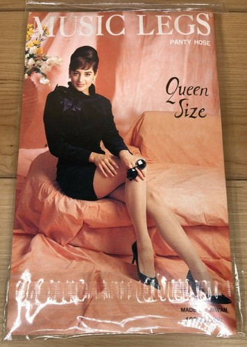 Vintage 1960s' Music Legs Queen Size S-L/145-175 Bas Culotte Panty Hose Taiwan - Picture 1 of 2