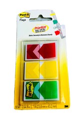 Post-it-“Prioritize” Flags.(60)-Tasks, With Red/Yellow/Green. 0.97x1.7In. New-