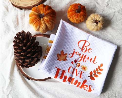 Thanksgiving Decorations Indoor 2 PCS Thanksgiving Day Decor Fall Kitchen Tow... - Picture 4 of 7