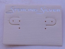 100ct Lot Sterling Silver Cream Plastic Holder Hanging Earring Display Card
