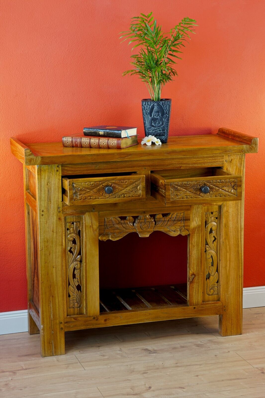 Teak Altholz Konsole Massivholz Anrichte Möbel Wohnen Asiatisch Sideboard Ablage