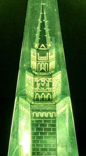 Vintage Soviet Lamp Night Light Spasskaya Tower Moscow Kremlin Green Light USSR - Picture 8 of 18