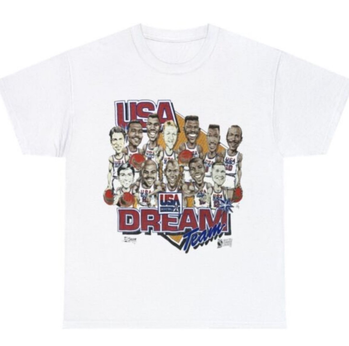 1992 Dream Team USA Olympic NBA Tシャツ Vintage 1992 USA Olympics Basketball Dream Team All Over