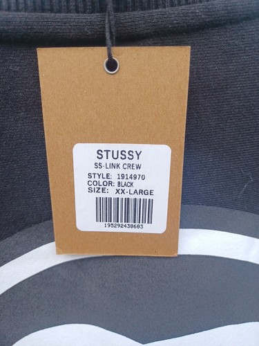 Blem Special Stussy SS Font Link Logo Crew Black XXL #0238 - Bild 4 von 5