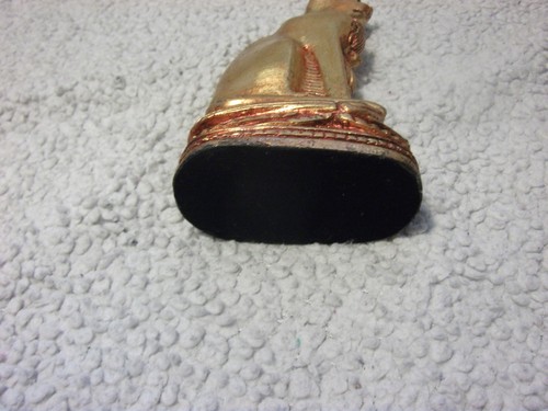 Vintage Gold Finish Cat Egyptian Statue Made OF Basalt About 6x3x1.5 - Picture 6 of 6