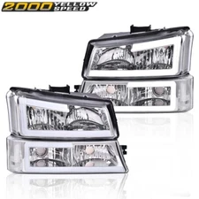 FOR 03-07 CHEVY SILVERADO AVALANCHE LED DRL HEADLIGHT BUMPER LAMPS CHROME/CLEAR