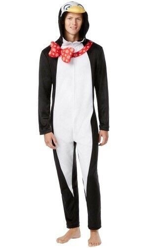Briefly Stated Pajamas Mens One Piece Black White Adult Medium M Costume
