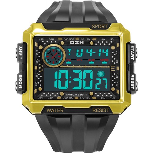 Militäruhr LED-Bildschirm Hintergrundbeleuchtung groß digital wasserdicht Sport - Picture 11 of 12