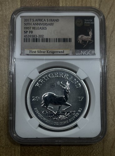 2017 NGC SP-70 South Africa 1 Rand 50th Anniversary - First Release Bag & COA