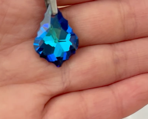 Silver Necklace Made With Swarovski Crystal in Blue Bermuda - Video 1 of 1