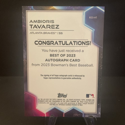 Ambioris Tavares Braves 2023 Bowman's Best Auto #B23-AT - Picture 2 of 2