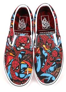 Vans x Marvel SPIDERMAN Slip-On Shoes (NEW) Mens Sizes 9-11 SPIDER MAN Free Ship | eBay