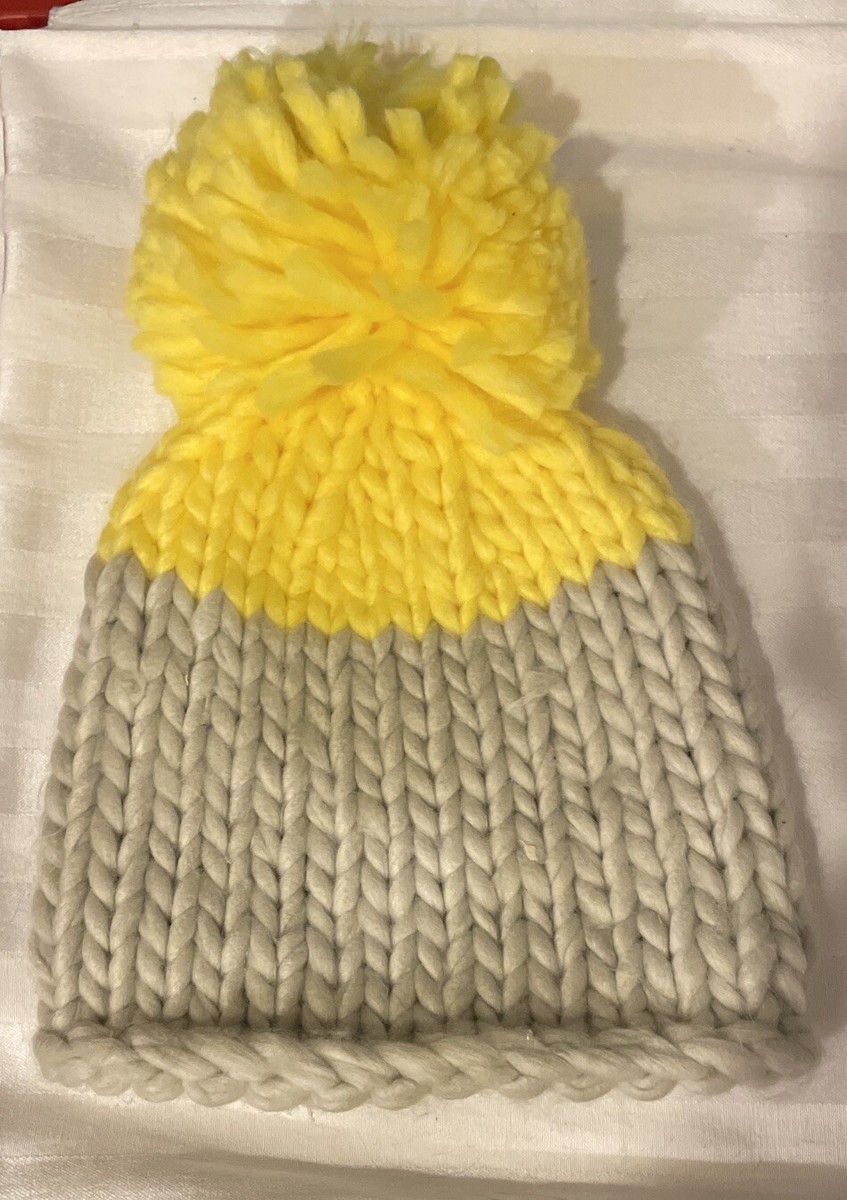 Free People Colorblock Cozy Up Pom Pom Winter Hat Yellow  display picture 2