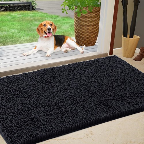 Non Slip Door Mat Small Large Washable Soft Rug Indoor Dirt Trapper Chenille Mat - Picture 9 of 37