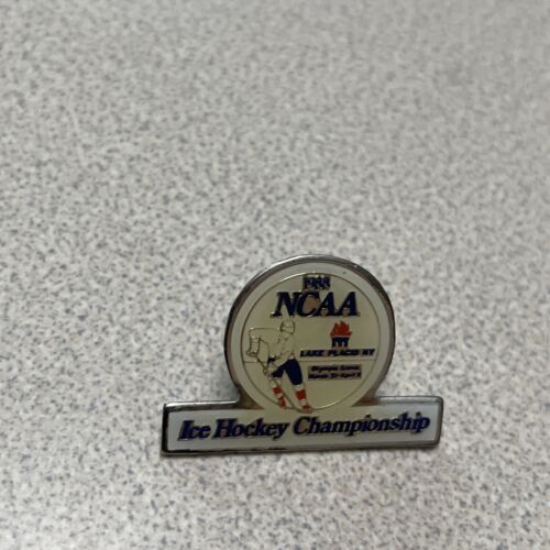 Vintage 1988 NCAA Ice Hockey Championship Lake Placid NY Mini Tiny Very Rare Pin - Picture 3 of 6