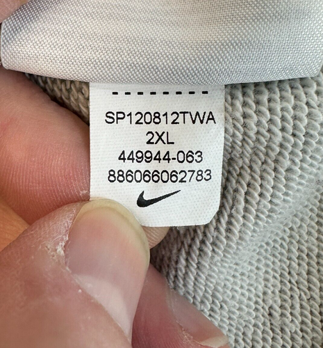 Nike Hoodie Mens 2XL Grey Full Zip Sweatshirt Just Do It Logo Athletic - Picture 14 of 14