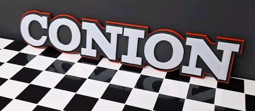 3D Printed 10" Silver Black Red Display Sign for CONION C100 Boombox - Picture 1 of 5