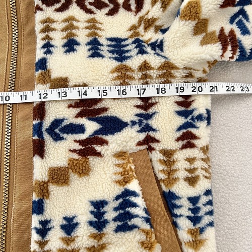 Pendleton Women’s Medium Foxglove Fleece Bomber Jacket Tan Southwestern Aztec - Picture 10 of 12