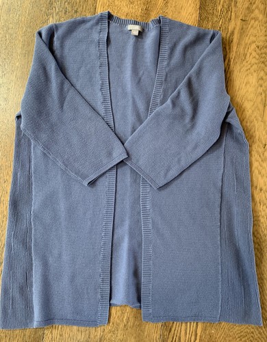 Cárdigan de algodón ligero Jill Dusty Lavender manga 3/4 frente abierto talla L - Imagen 2 de 8